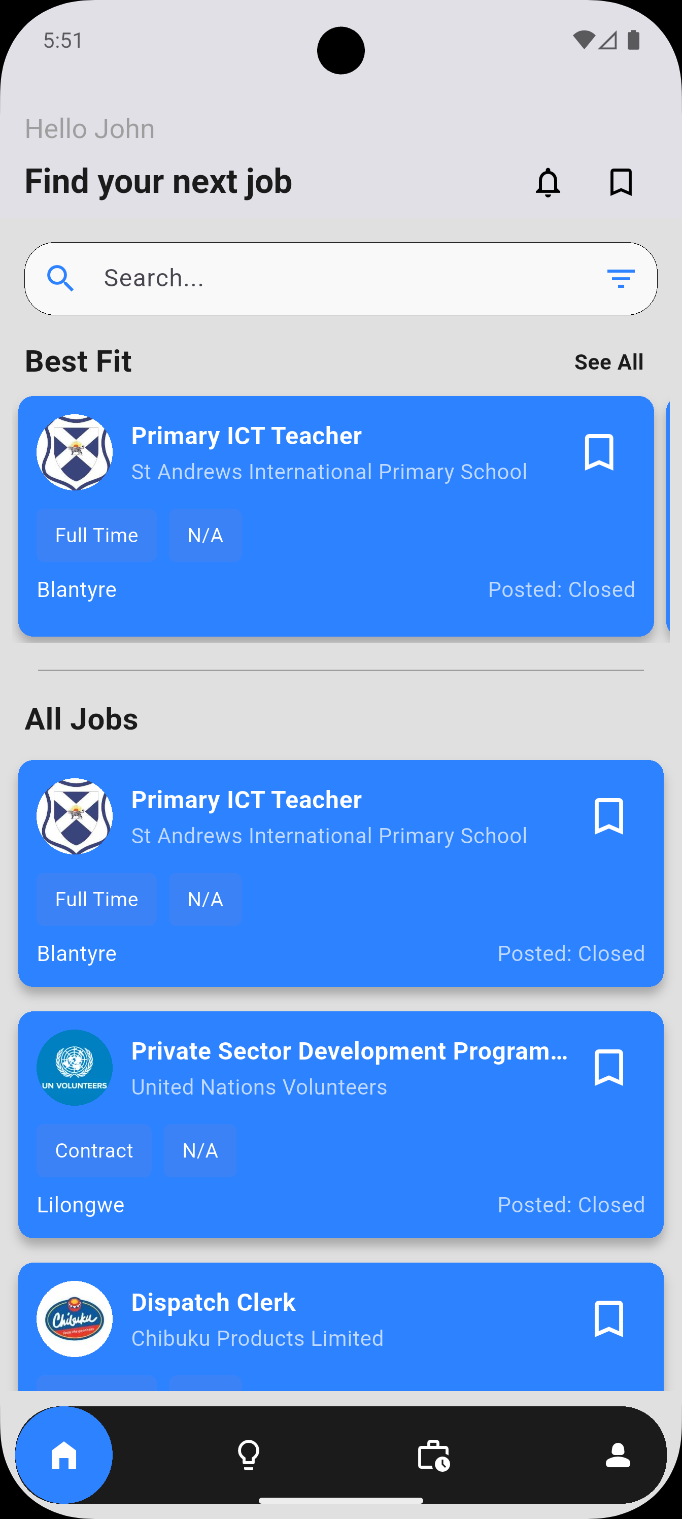 Job Updates Feed